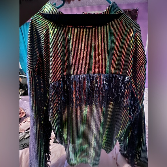 Sequin Fringe Button Up - Picture 8 of 9